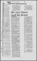 Newspaper clipping headlined, "White, Clements get personal," June 14, 1986