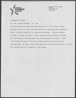 Group of documents regarding personal statements of support for Governor William P. Clements, Jr., re-election, undated