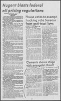 Newspaper clipping headlined "Clements shares stage with evangelist Roloff," March 30, 1979