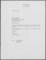 Correspondence between T.B. Pickens and Clements campaign workers regarding campaign field operations, September 1982-October 1982