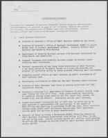 Notes on William P. Clements, Jr.'s Record & Accomplishments regarding small business, undated