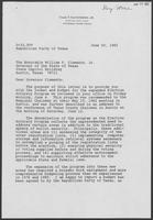 Letter from Thad Hutcheson to Governor William P. Clements, Jr., June 20, 1982