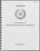 Handbook for Members of Texas State Boards and Commissions, 1981