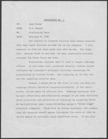 Memorandum No. 1 from B.D. Daniel to Dary Stone regarding statistical data, February 8, 1982