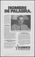 Spanish language campaign promotional brochure for Governor William P. Clements, Jr., 1982