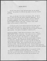 Report titled "Regional Analysis," regarding William P. Clements, Jr., travel schedule, 1982