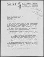 Letter from G.N. "Polly" Parrott to Governor William P. Clements, Jr., February 27, 1980