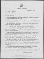 Letter from Ronald Reagan to Mr. McAnally, October 3, 1986