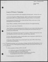 Report titled "Goals of Primary Campaign - Action Steps", March 7, 1986