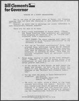 Group of documents related to William P. Clements, Jr. Republican primary campaign, 1986