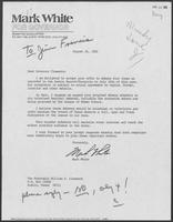 Letter from Mark White to William P. Clements, Jr., August 16, 1982