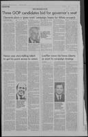 Newspaper clipping headlined, "Three GOP candidates bid for governor's seat," February 9, 1986