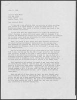 Letter from Tom Loeffler to Governor Mark White, July 31, 1986