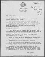 Campaign promotional letter from Governor Mark White, "Dear Fellow Texan," undated