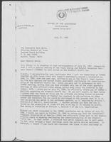 Letter from William P. Clements, Jr. to Mark White, July 31, 1981