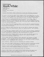 News release from Governor Mark White regarding crime and prison overcrowding, October 20, 1986