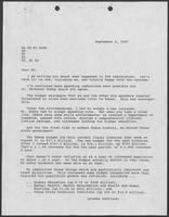 Promotional letter from William P. Clements, Jr., regarding Texas' tax increase, September 2, 1987