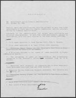 Memorandum titled "Appointments during Clements Administration," October 21, 1986