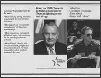 Brochure titled "What has Governor Clements done about drugs and crime?"