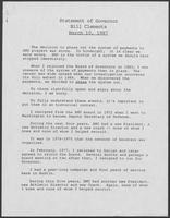 Statement of Governor Bill Clements, March 10, 1987