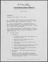 Report created by The Governor Clements Committee titled "Management Meeting Summary" May 17, 1980
