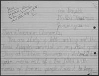 Correspondence between Roshanda Betts and William P. Clements, January 14-21, 1986