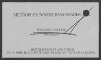 Letters from William F. Stevens to William P. Clements, Jr., April 1985 - November 1986
