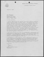 Correspondence between Cynthia Shepard Perry and William P. Clements, Jr., August - October 1987