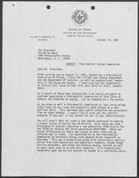 Letter from Governor William P. Clements, Jr., to U.S. President Ronald Reagan, October 13, 1987