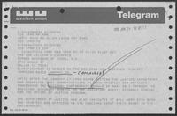 Mailgram from National Partnership to Prevent Drug and Alcohol Abuse trustees to William P. Clements, Jr., January 24, 1986