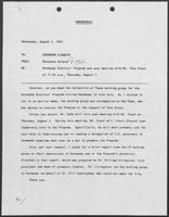 Memo from Rossanna Salazar to Governor William P. Clements, Jr., August 2, 1989