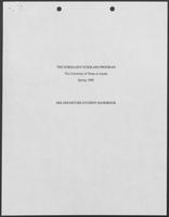 Handbook for the University of Texas At Austin Normandy Scholars Program, Spring 1990