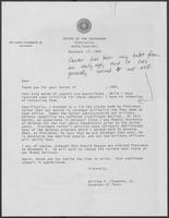 Letter from William P. Clements regarding his calling Jimmy Carter a "liar," 1980