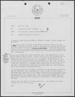 Memo from David Herndon to William P. Clements regarding Midwestern University Lawsuit, April 30, 1982