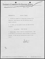 Memorandum from Herbert Hetu to William P. Clements regarding the President's Commission on Strategic Forces, April 1, 1983