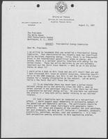Letters from William P. Clements to President Reagan and Senator Baker regarding Presidential Energy Commission Establishment, August 1987-March 1988