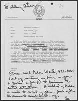 Memo from Jim Kaster to William P. Clements regarding Unemployment Tax Rate, July 12, 1982