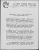 Statement of Policy on the Law of the Sea Treaty Negotiations and United States Seabed Minerals Policy, August 6, 1976