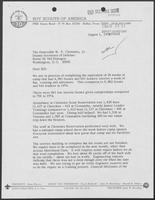 Letter from J.L. Tarr to William P. Clements regarding Clements Scout Reservation statistics, August 1, 1975