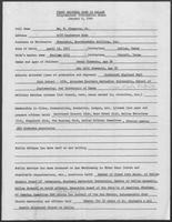 First National Bank in Dallas Biographical Information Sheet, January 6, 1964