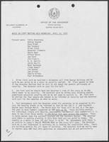 Notes on staff meeting held Wednesday, April 25, 1979