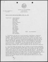 Notes on staff meeting held Monday, April 30, 1979