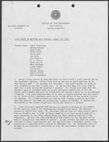 Staff meeting notes, August 21, 1979