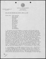 Staff meeting notes, March 16, 1982