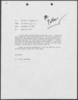 Memo from Jim Francis to William P. Clements, September 13, 1982