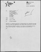Letter from Jim Francis to William P. Clements, July 15, 1982