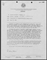 Memo from Milton Holloway to William P. Clements, March 18, 1982