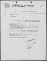 Memo from George Underwood to William P. Clements regarding Ellington Air Force Base, December 22, 1981