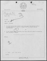 Memo from Allan Clark to William P. Clements regarding Edward Vetter, May 8, 1979
