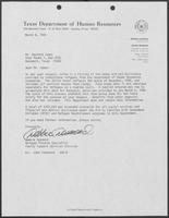 Letter from Debbie Desmond to Raymond James, March 6, 1981